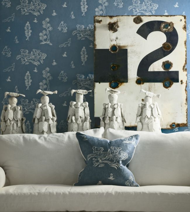 KKWYHB - Wychwood Wallpaper - Happy Blue - Andrew Martin