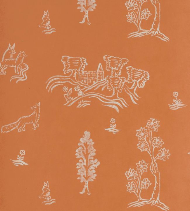 KKWYMO - Wychwood Wallpaper - Melon Orange - Andrew Martin