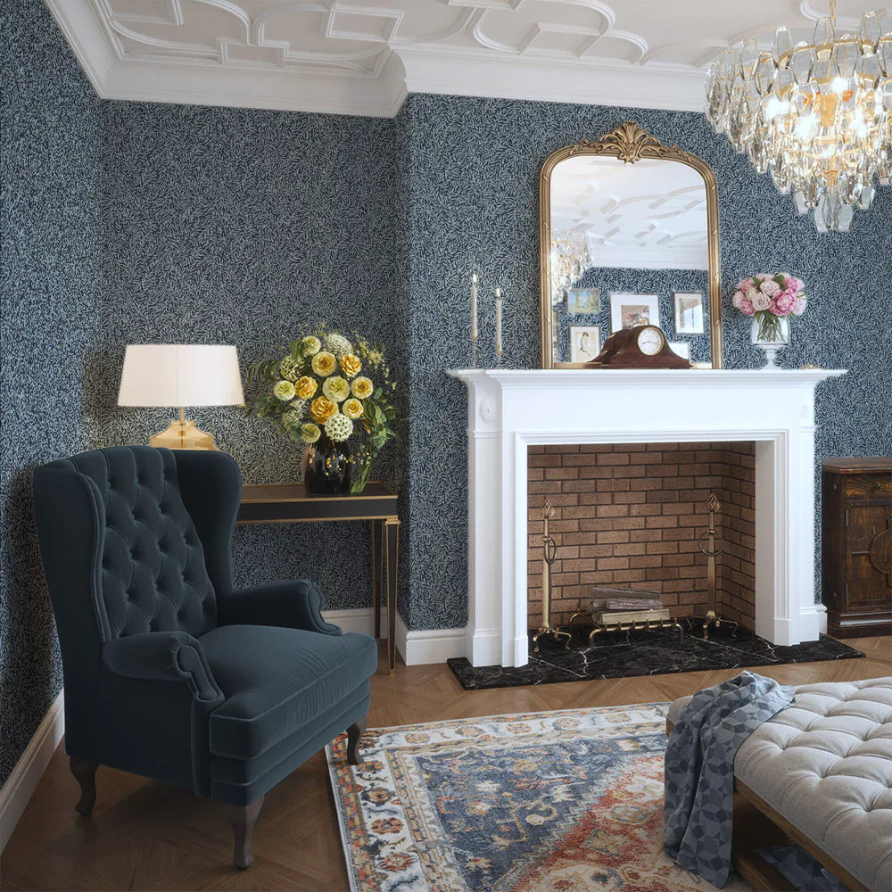 LAN100026 - Whimsical Willow Wallpaper - Egyptian Blue & Sky Blue - Lucie Annabel