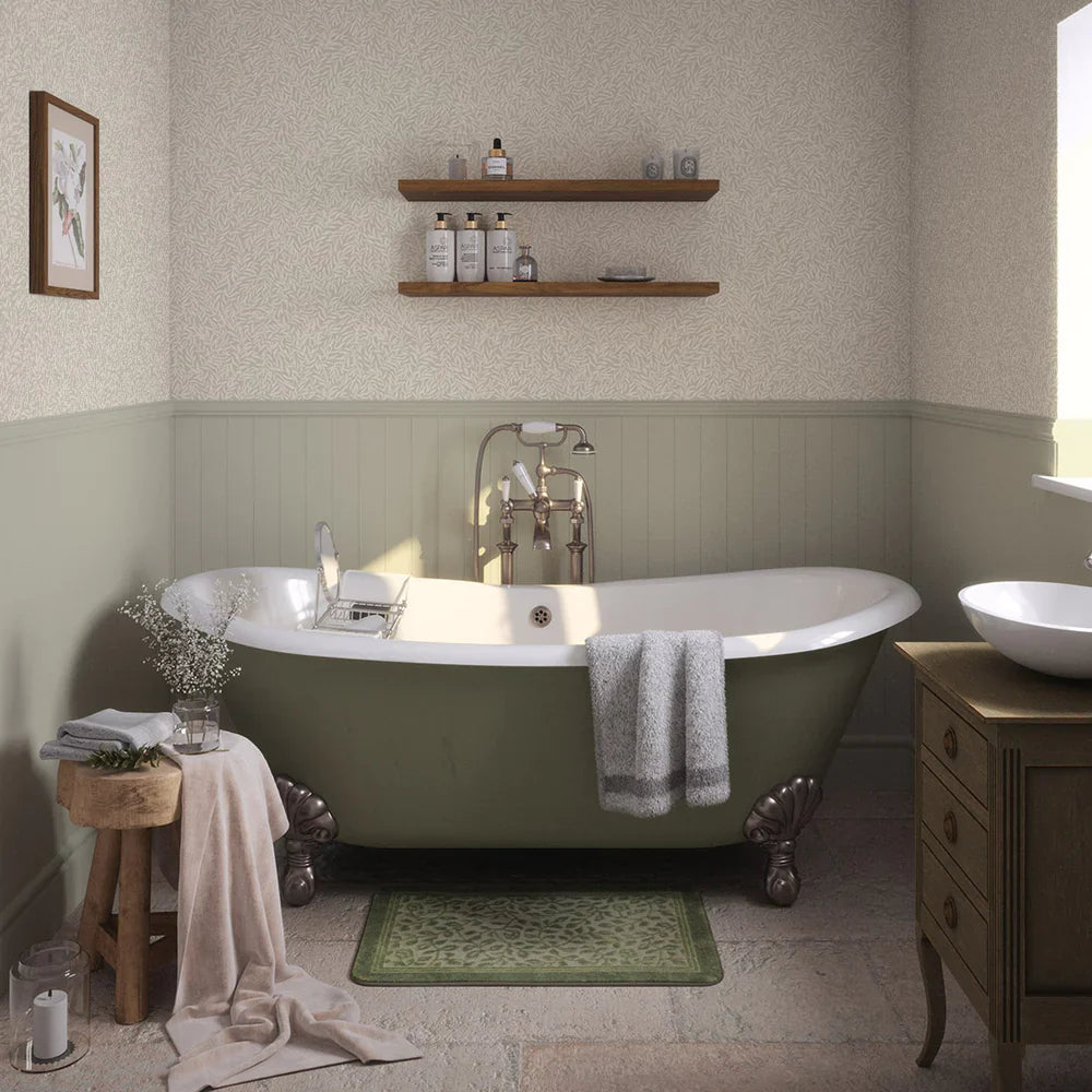 LAN100029 - Whimsical Willow Wallpaper - Vintage Cream on Stone - Lucie Annabel