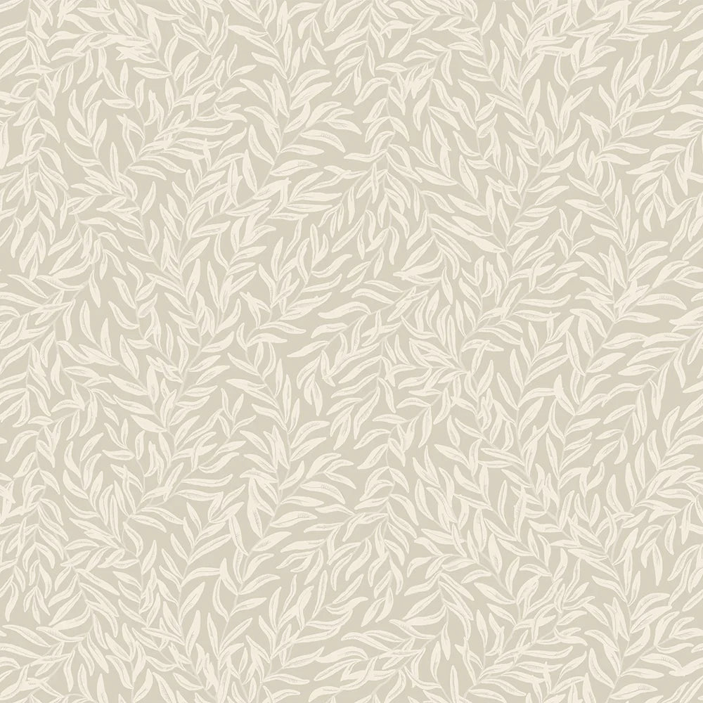 LAN100029 - Whimsical Willow Wallpaper - Vintage Cream on Stone - Lucie Annabel