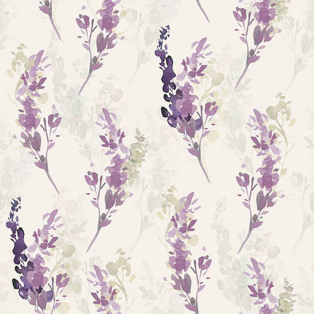 LAN100035 - Wild Stocks Wallpaper - Grape & Linen Cream - Lucie Annabel