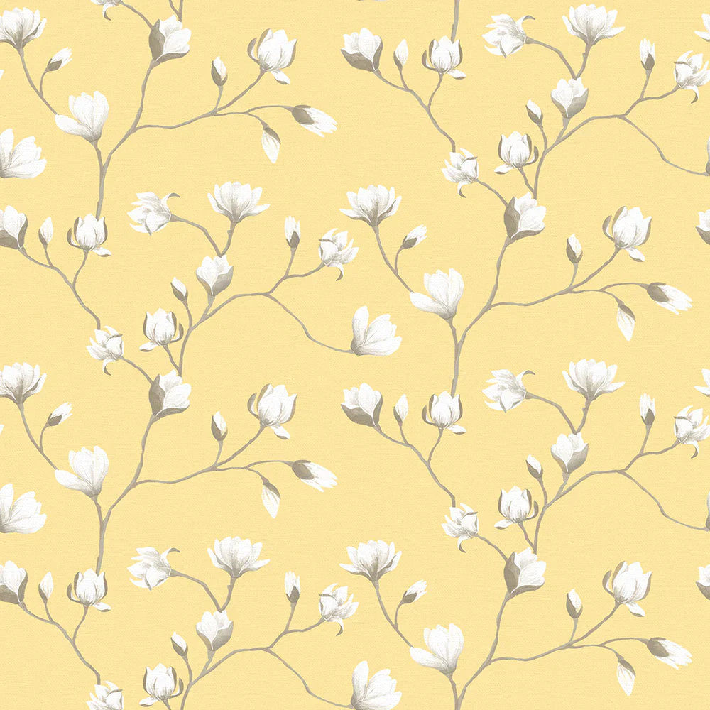 LAN100053 - Sweet Magnolia Wallpaper - Lemon Meringue - Lucie Annabel