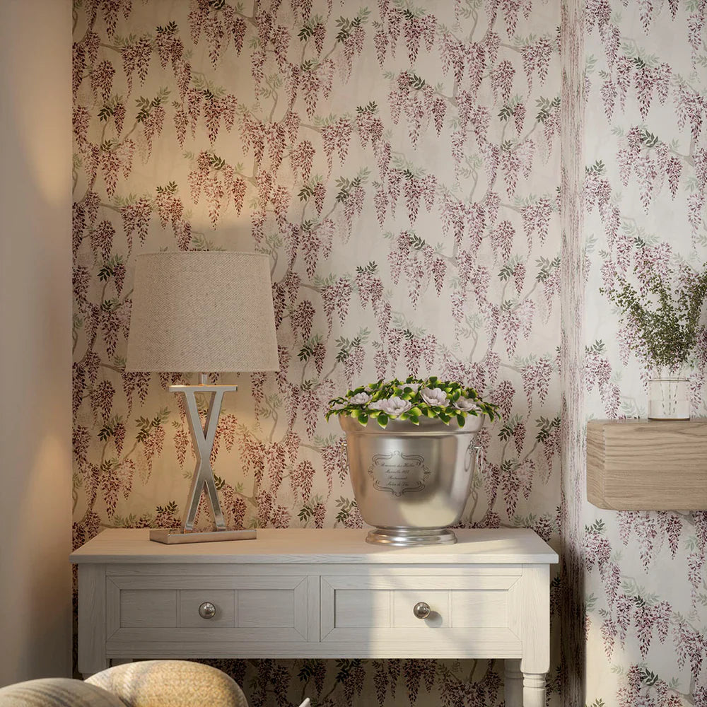 LAN100096 - Wisteria Lane Wallpaper - Shades of Lavender & Linen Cream - Lucie Annabel