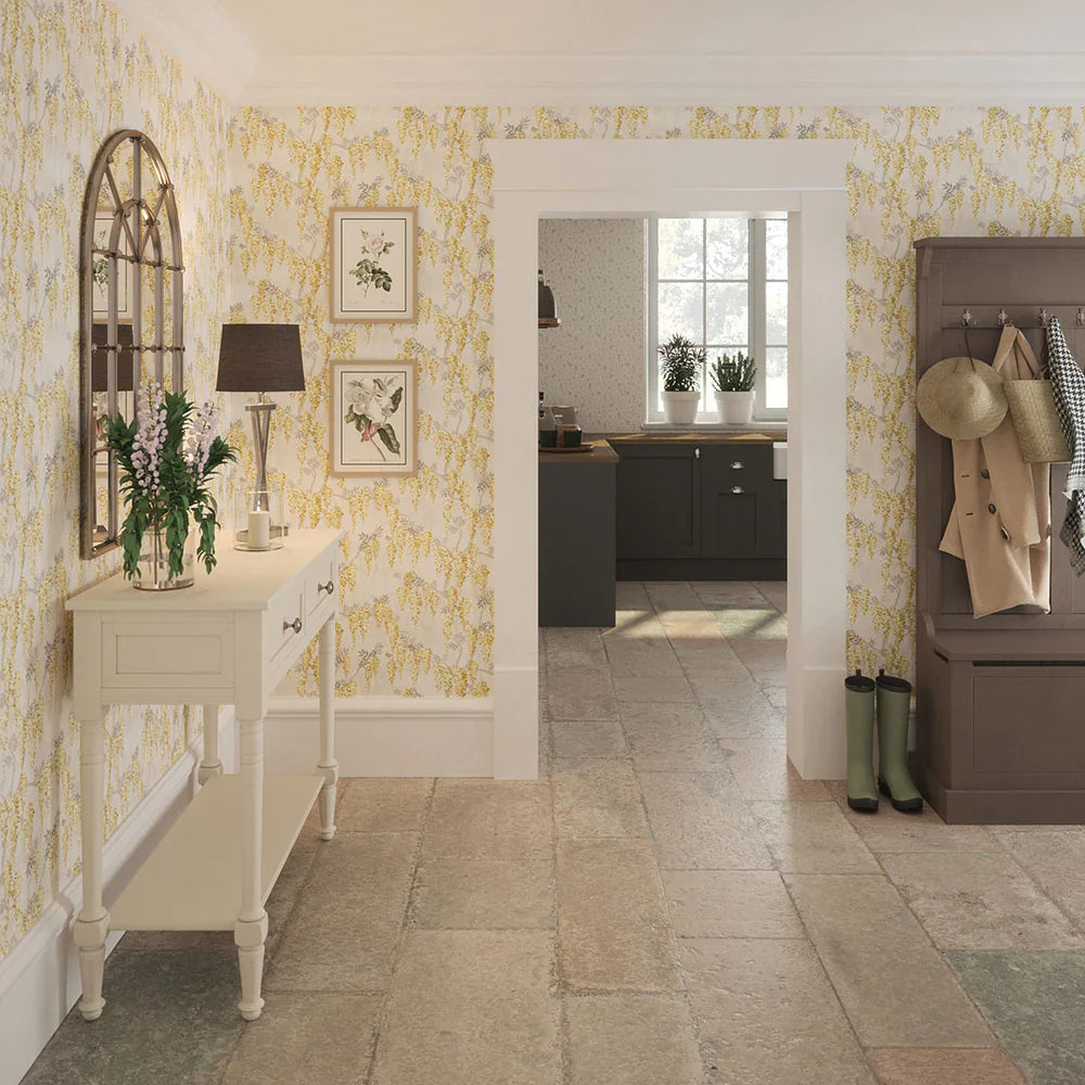 LAN100097 - Wisteria Lane Wallpaper - Summer Yellows & Vintage Grey - Lucie Annabel