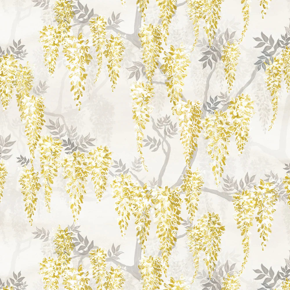 LAN100097 - Wisteria Lane Wallpaper - Summer Yellows & Vintage Grey - Lucie Annabel