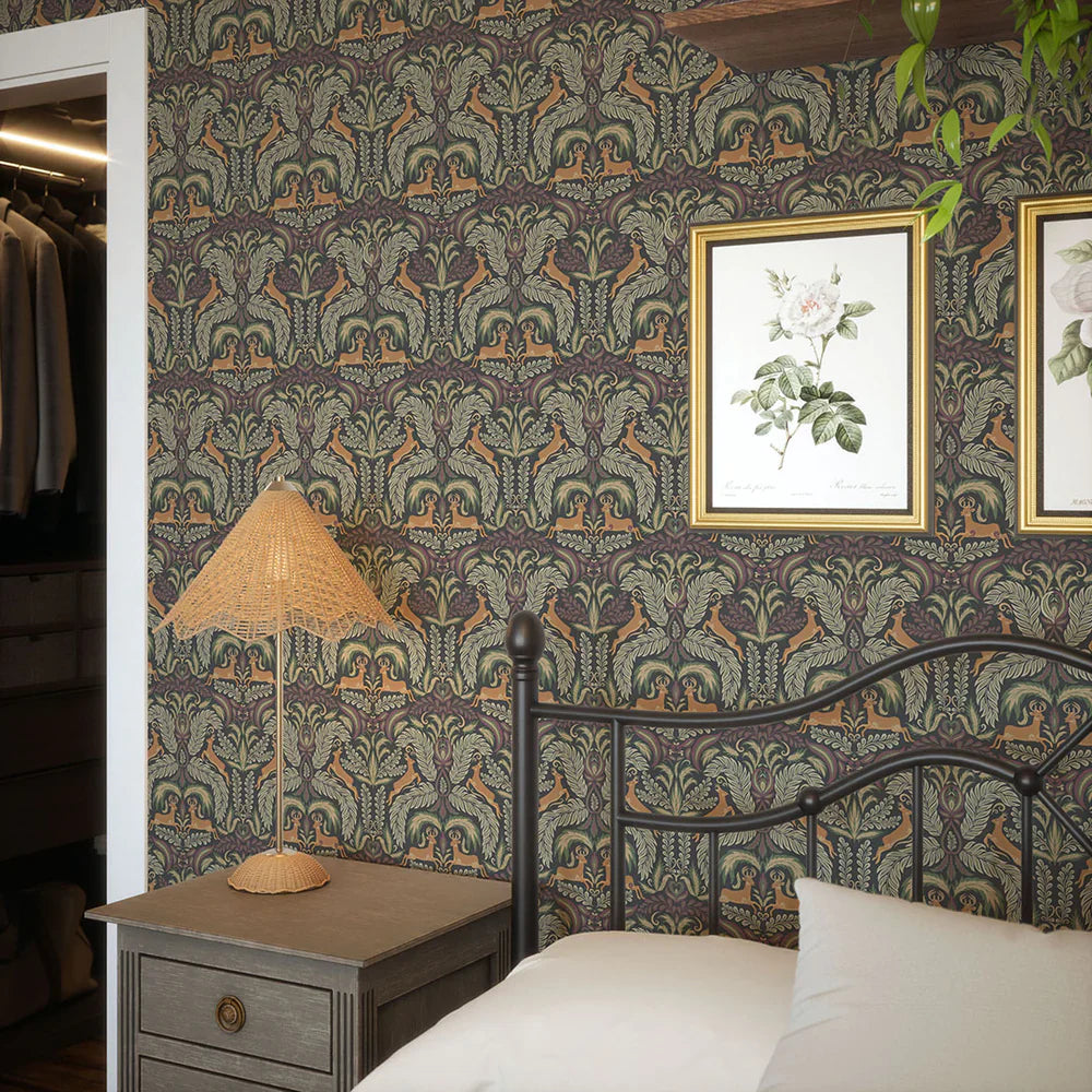 LAN100129 - The Endearing Deer Wallpaper - Rich Tone - Lucie Annabel