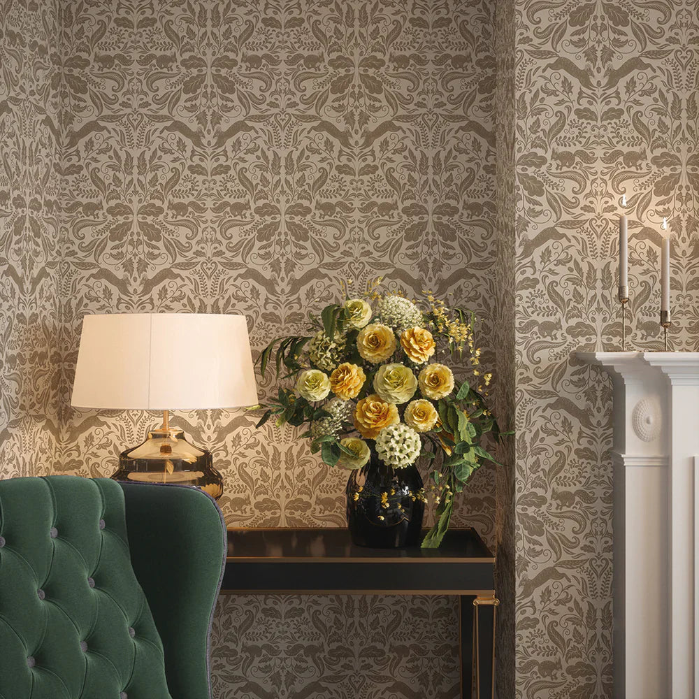 LAN100134 - The Secret Squirrel Wallpaper - Cocoa - Lucie Annabel