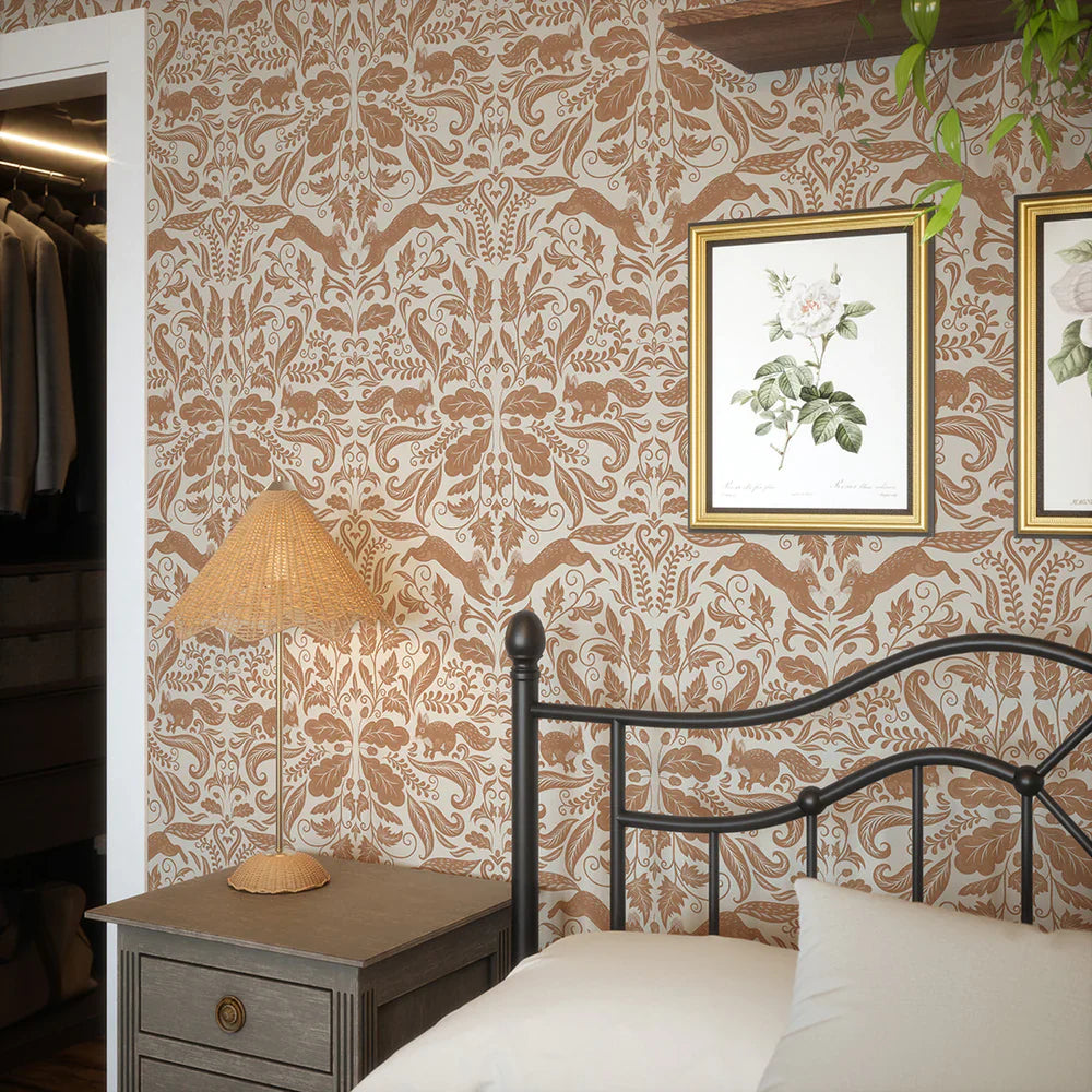 LAN100135 - The Secret Squirrel Wallpaper - Spice - Lucie Annabel