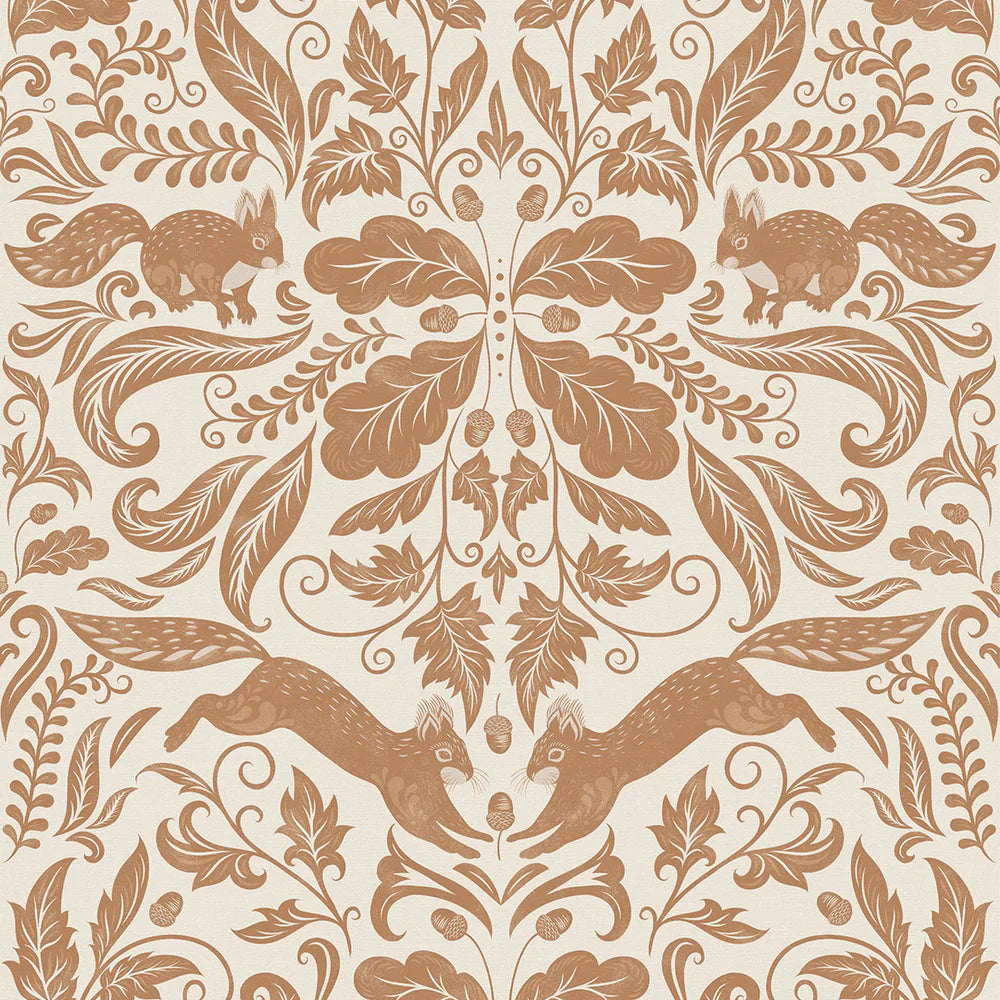 LAN100135 - The Secret Squirrel Wallpaper - Spice - Lucie Annabel