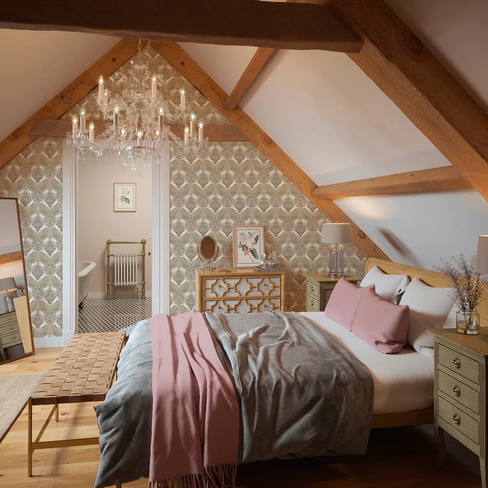 LAN100137 - The Hopping Hare Wallpaper - Earthy Hues - Lucie Annabel