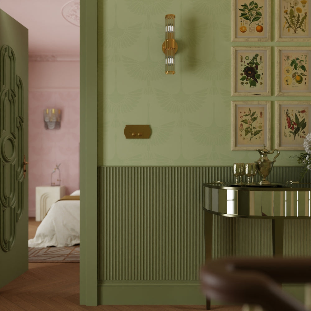 LAN100156 - The Orient Wallpaper - Olive - Lucie Annabel