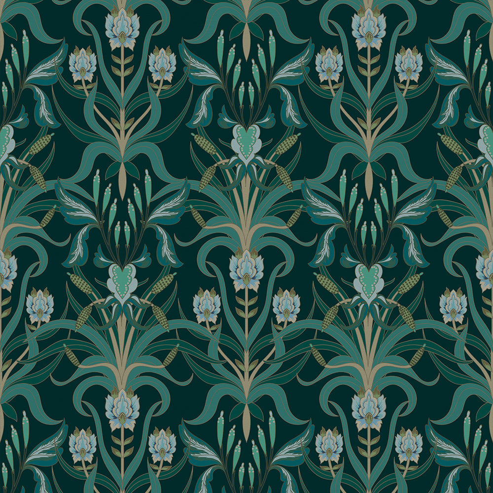 LAN100162 - Versailles Wallpaper - Shades of Teal & Mineral - Lucie Annabel