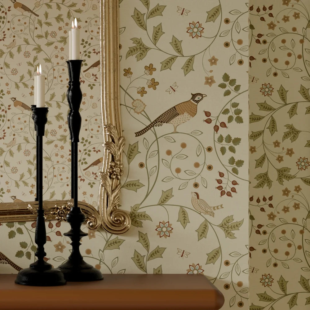 LAN100219 - The Grand Estate Wallpaper - Rural Tones on Rich Cream - Lucie Annabel
