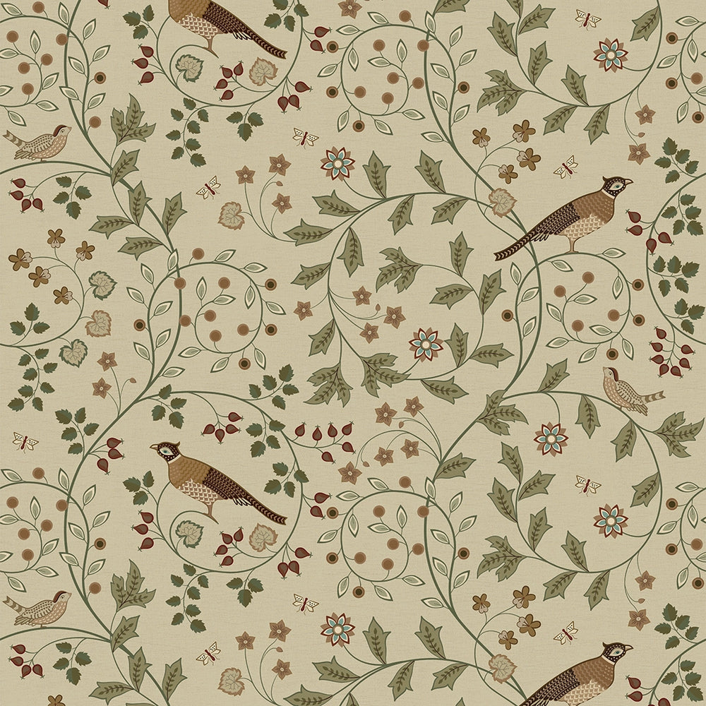 LAN100219 - The Grand Estate Wallpaper - Rural Tones on Rich Cream - Lucie Annabel