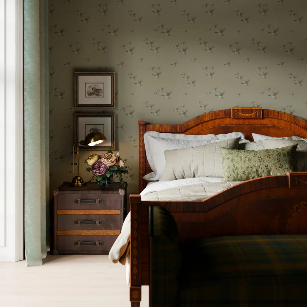 LAN100221 - The Mallards Wallpaper - Warm Grey - Lucie Annabel