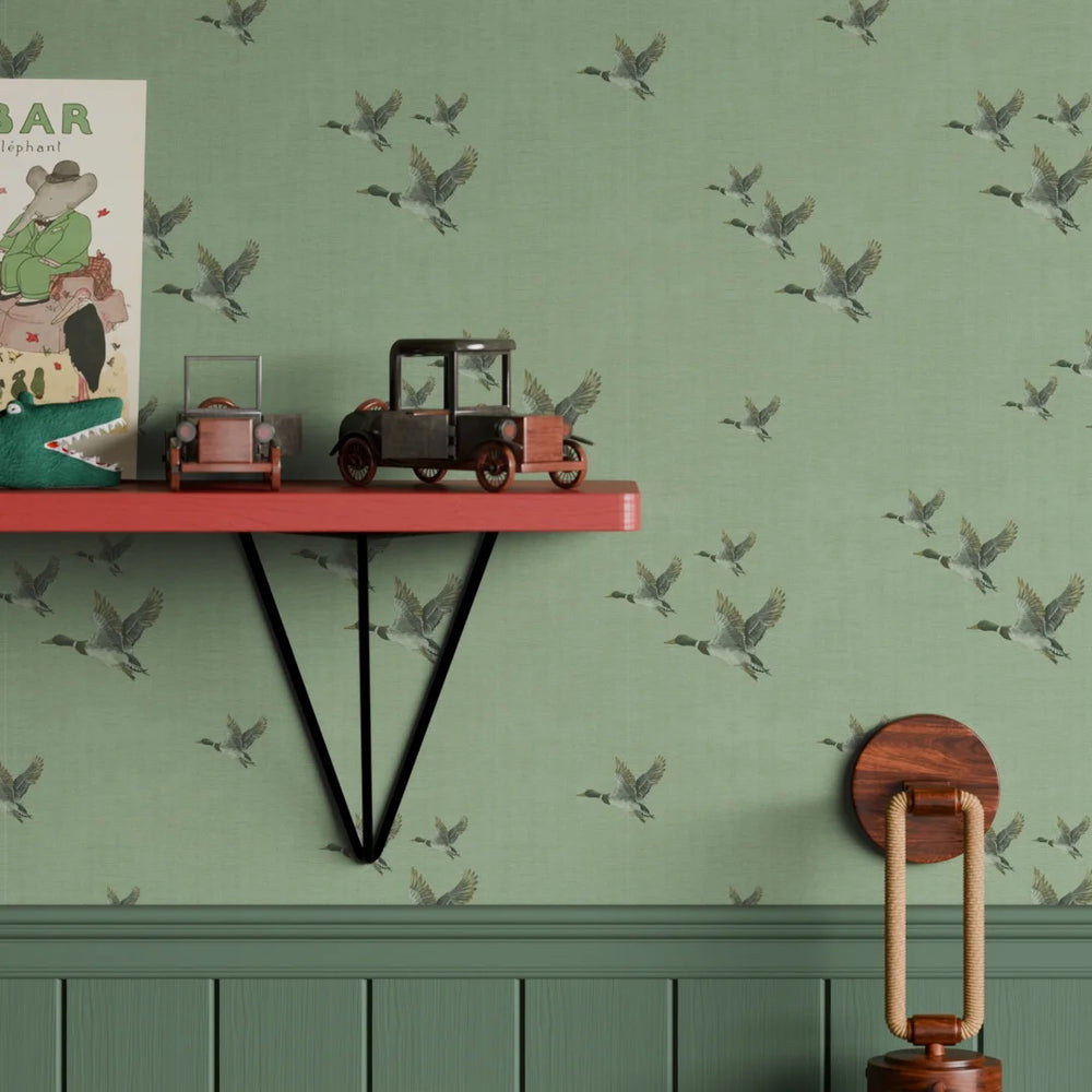 LAN100222 - The Mallards Wallpaper - Laurel Green - Lucie Annabel