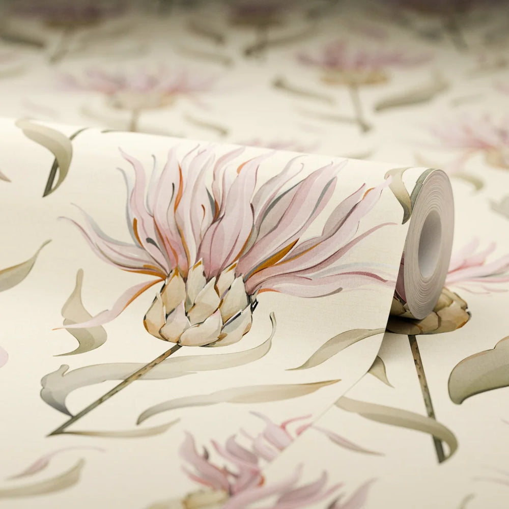LAN100346 - Thistle Royale Wallpaper - Vintage Cream - Lucie Annabel