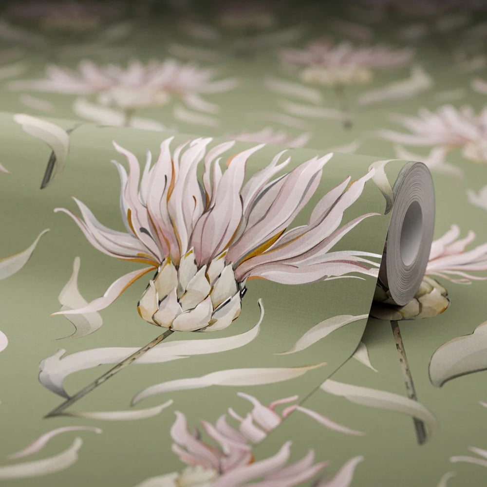 LAN100347 - Thistle Royale Wallpaper - Forest Green - Lucie Annabel