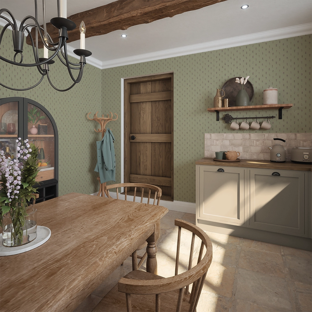 LAN100357 - Wee Thistle Wallpaper - Slow Cooked Sage - Lucie Annabel