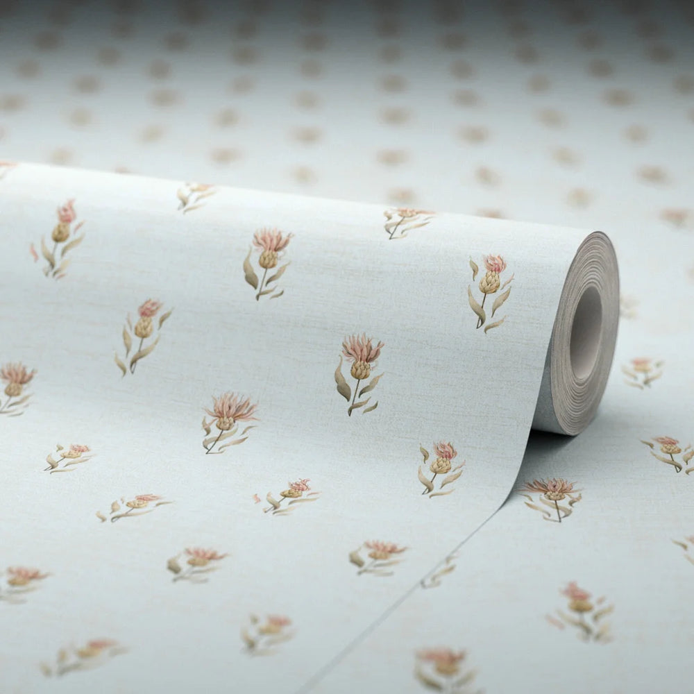 LAN100358 - Wee Thistle Wallpaper - Mineral Mist - Lucie Annabel