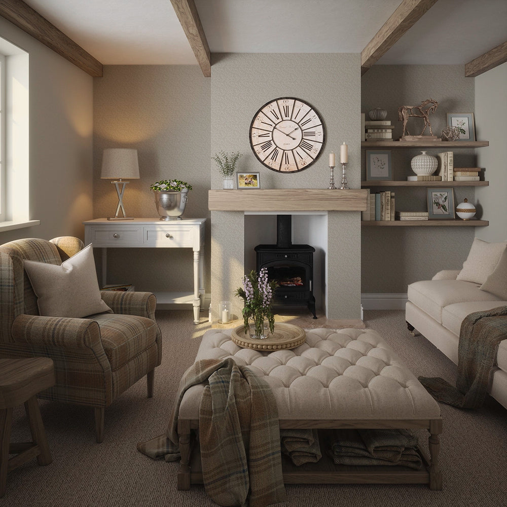 LAN100372 - Whispering Leaves Wallpaper - Castle Stone - Lucie Annabel