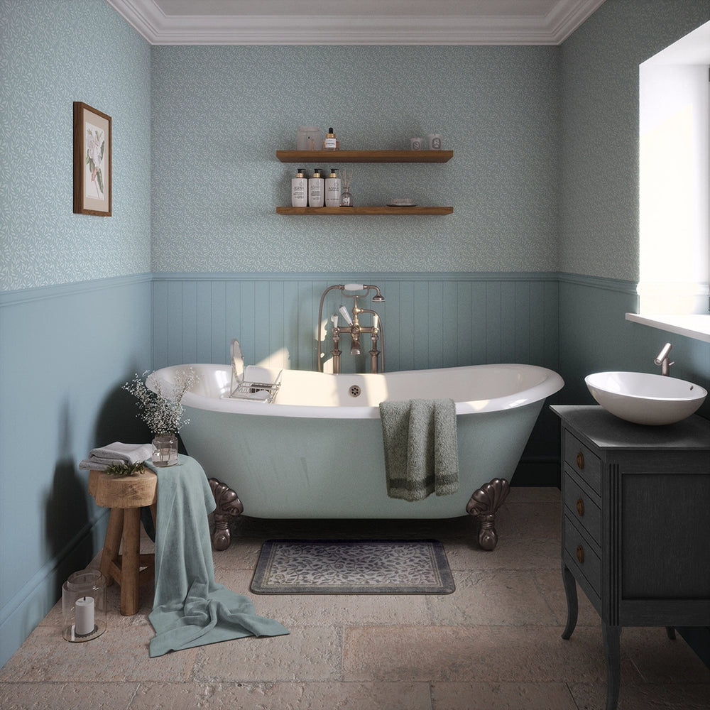 LAN100373 - Whispering Leaves Wallpaper - Mineral Mist - Lucie Annabel