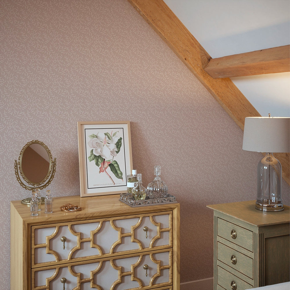 LAN100375 - Whispering Leaves Wallpaper - Vintage Rose - Lucie Annabel