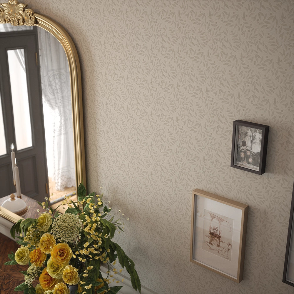 LAN100376 - Whispering Leaves Wallpaper - Vintage Cream - Lucie Annabel