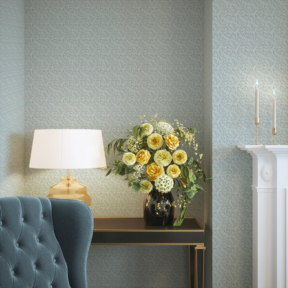 LAN100377 - Whispering Leaves Wallpaper - Duck Egg - Lucie Annabel