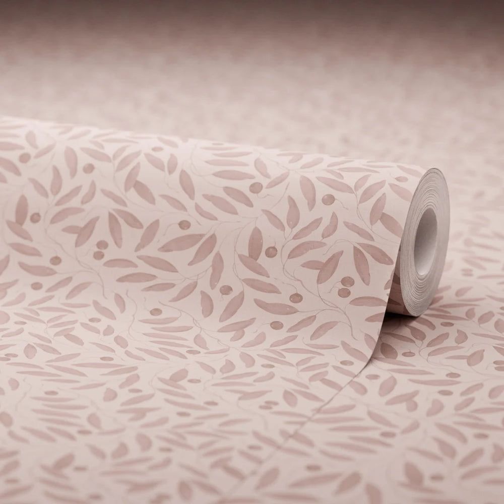 LAN100378 - Whispering Leaves Wallpaper - Sweet Raspberry - Lucie Annabel