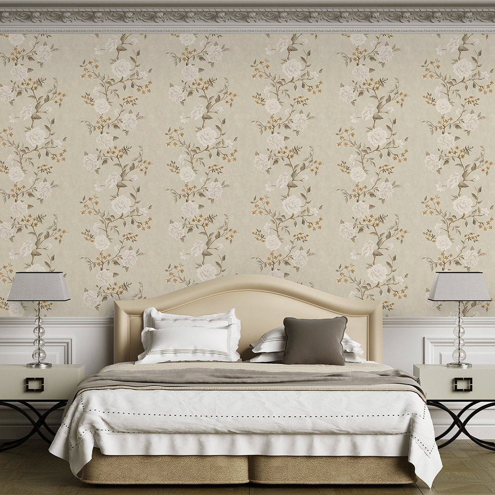 LAN100386 - Summer in Peony Park Wallpaper - Golden Neutrals - Lucie Annabel