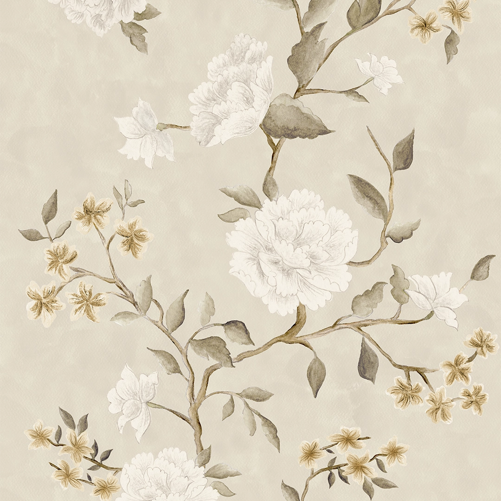 LAN100386 - Summer in Peony Park Wallpaper - Golden Neutrals - Lucie Annabel