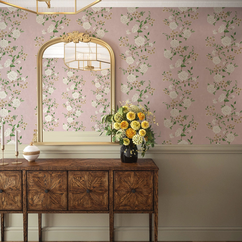 LAN100387 - Summer in Peony Park Wallpaper - Blush Pink - Lucie Annabel