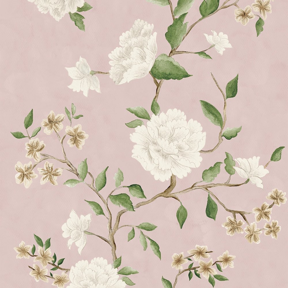 LAN100387 - Summer in Peony Park Wallpaper - Blush Pink - Lucie Annabel