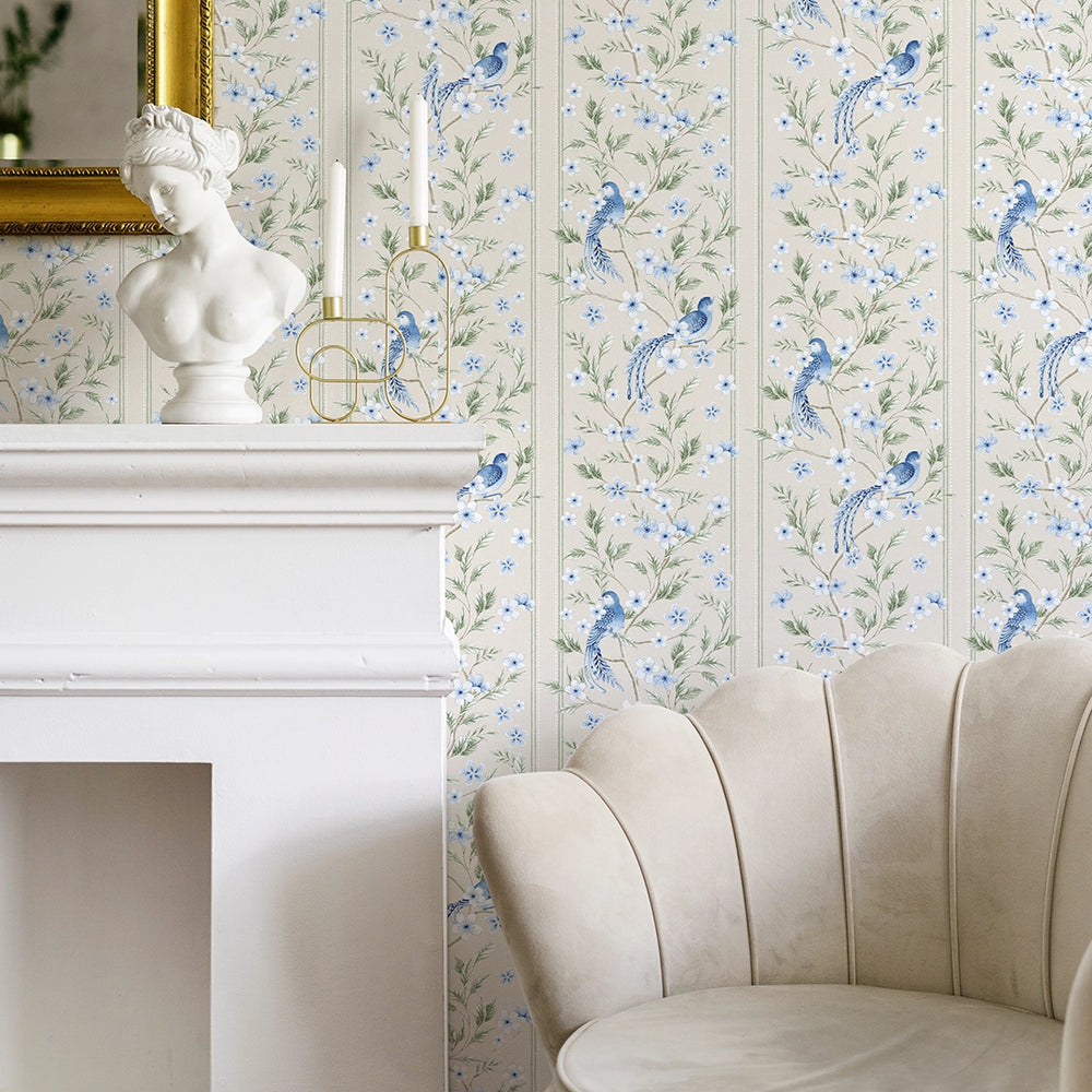 LAN100397 - The Enchanted Garden Wallpaper - Cream - Lucie Annabel