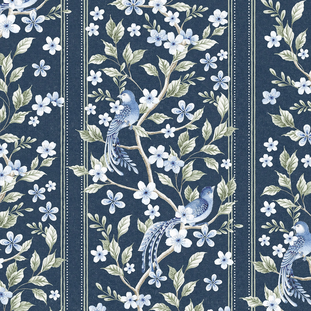 LAN100398 - The Enchanted Garden Wallpaper - Navy - Lucie Annabel