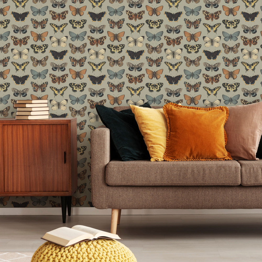 LH900013 - Kaleidoscope Wallpaper - Sage Green & Warm Vintage Browns - Lust Home