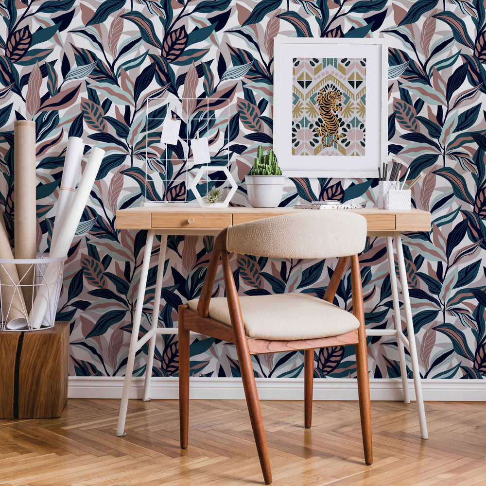 LH900032 - Honolulu Wallpaper - Dusty Pink, Teal & Indigo - Lust Home