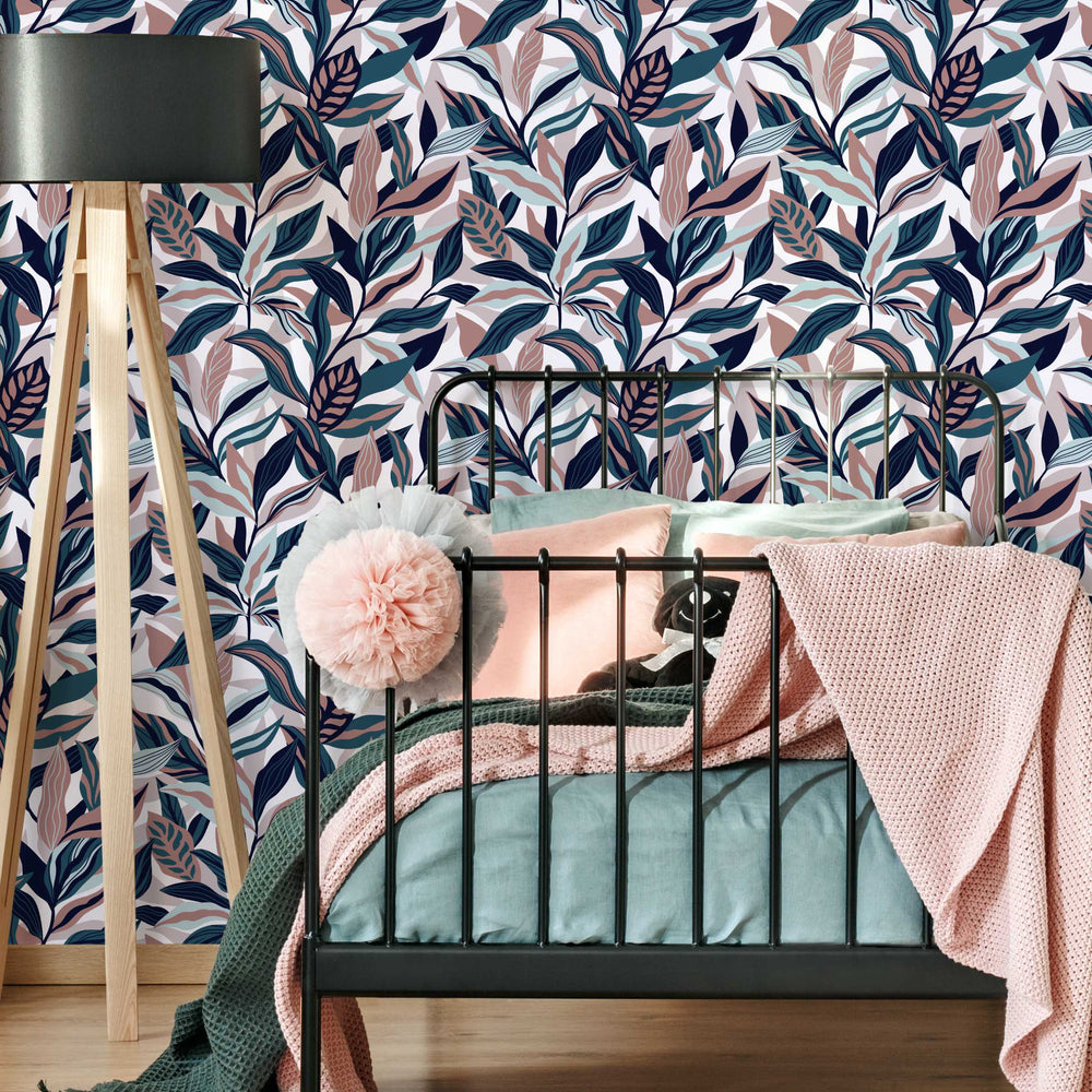 LH900032 - Honolulu Wallpaper - Dusty Pink, Teal & Indigo - Lust Home