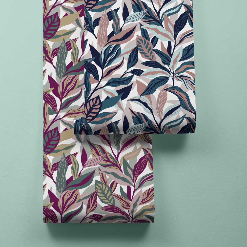 LH900032 - Honolulu Wallpaper - Dusty Pink, Teal & Indigo - Lust Home