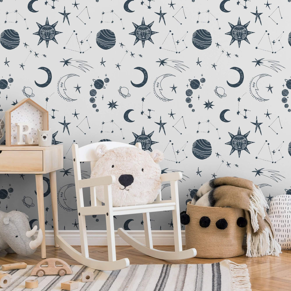 LH900061 - Intergalactic Wallpaper - Midnight Navy - Lust Home