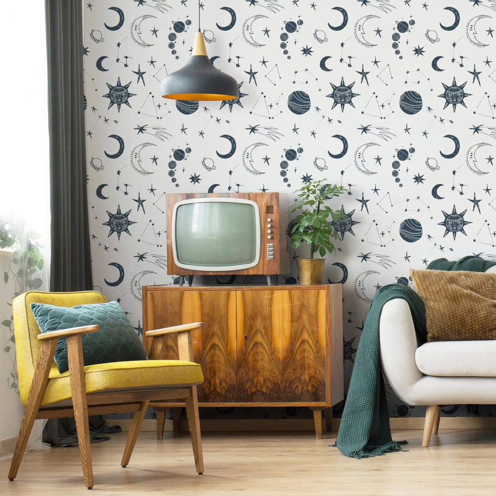 LH900061 - Intergalactic Wallpaper - Midnight Navy - Lust Home