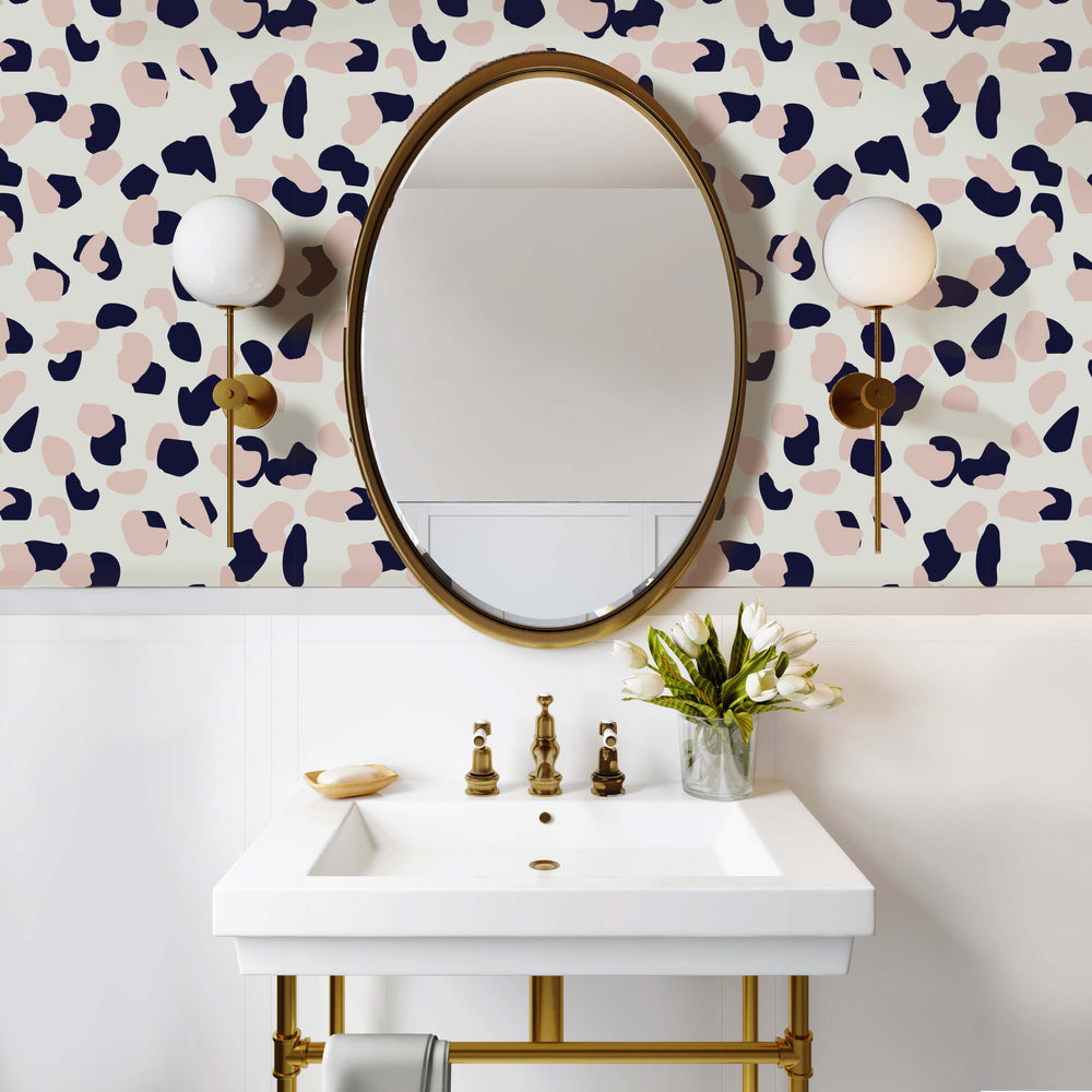 LH900083 - La Vida Loca Wallpaper - Baby Pink & Royal Blue - Lust Home