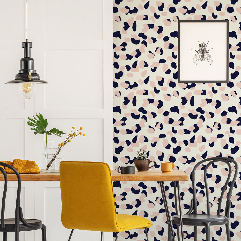 LH900083 - La Vida Loca Wallpaper - Baby Pink & Royal Blue - Lust Home