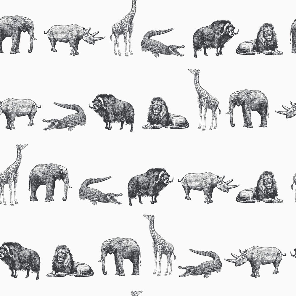 LH900090 - The Ark Wallpaper - Rhino Grey - Lust Home
