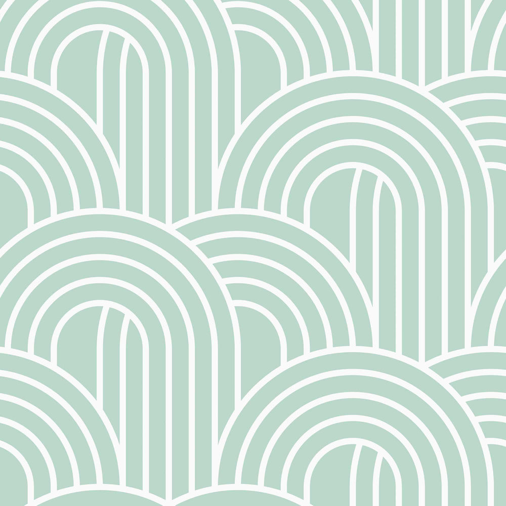 LH900107 - Wave After Wave Wallpaper - Mint - Lust Home