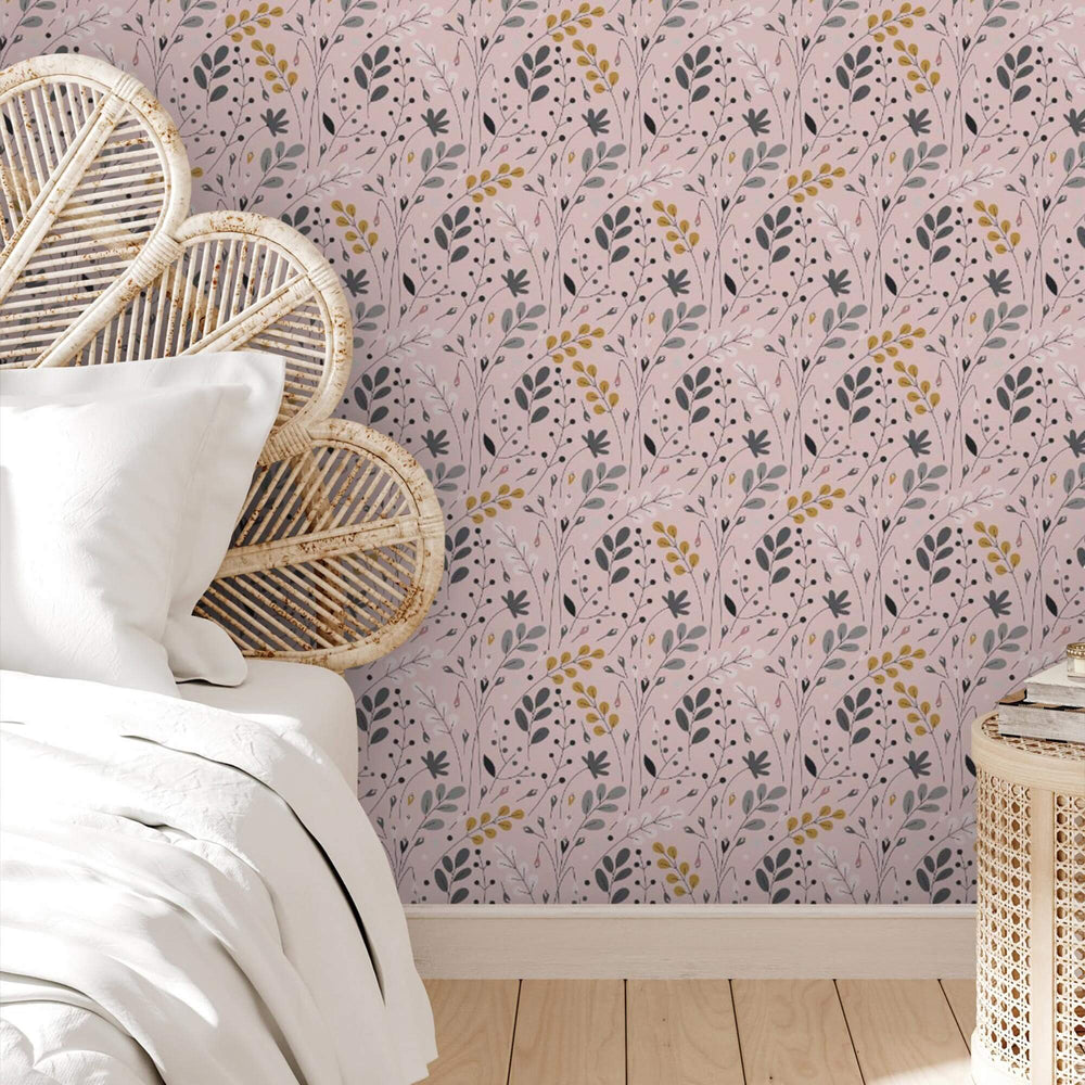 LH900119 - Cornucopia Wallpaper - Dusky Pink & Mustard - Lust Home