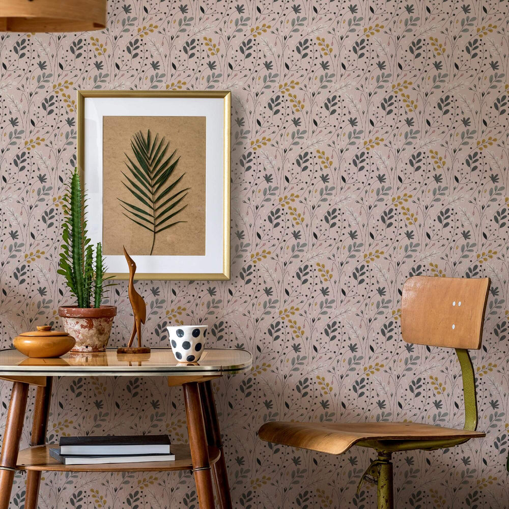 LH900119 - Cornucopia Wallpaper - Dusky Pink & Mustard - Lust Home