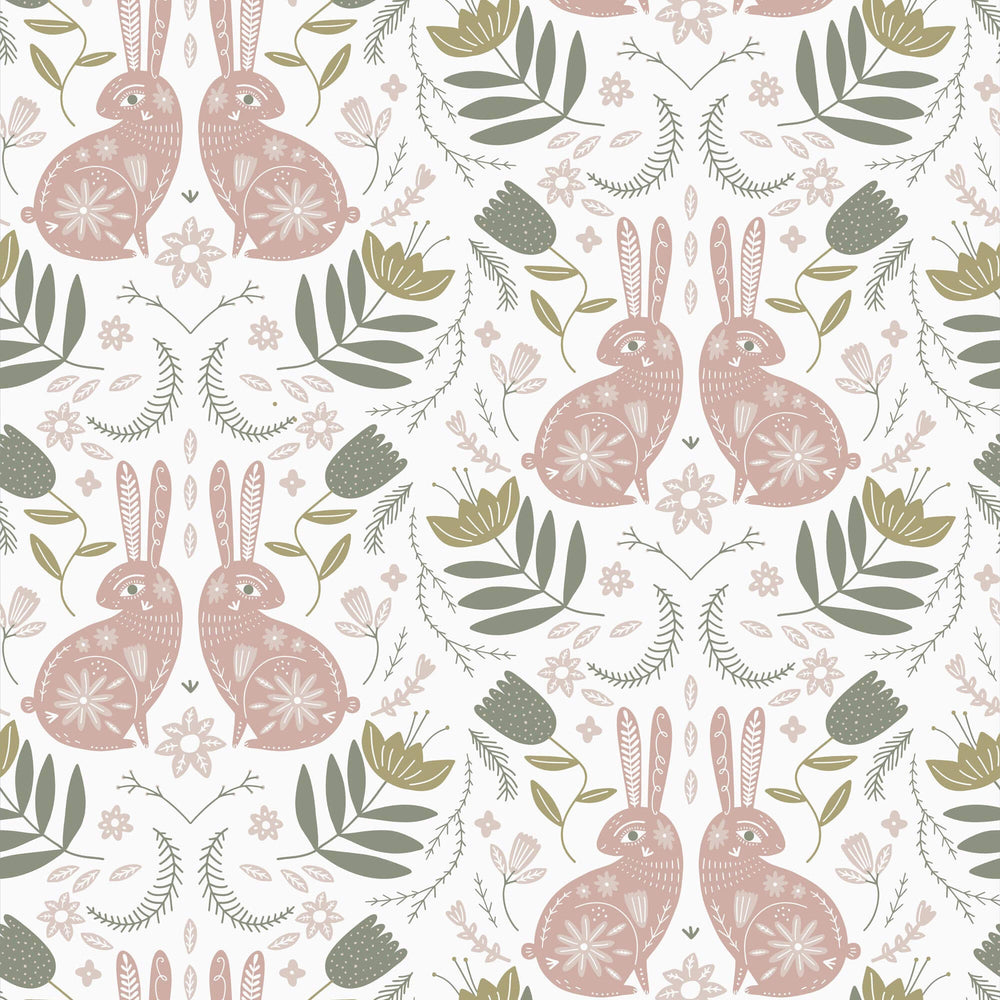 LH900123 - Bunny Tales Wallpaper - Peony Pink & Muted Grey - Lust Home